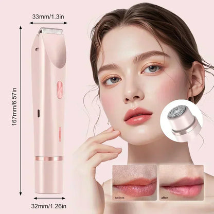2 in 1 Painless Dual-Head Women Electric Razors Bikini Trimmer Wet and Dry Use Shaver